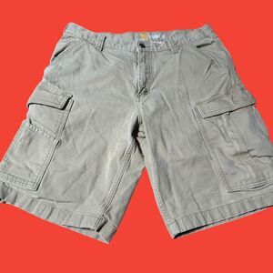 Carhartt Mens 34 Beige Khaki Shorts Relaxed Fit Cargo Outdoor Work Pockets